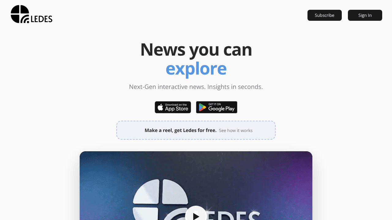 Ledes AI website screenshot