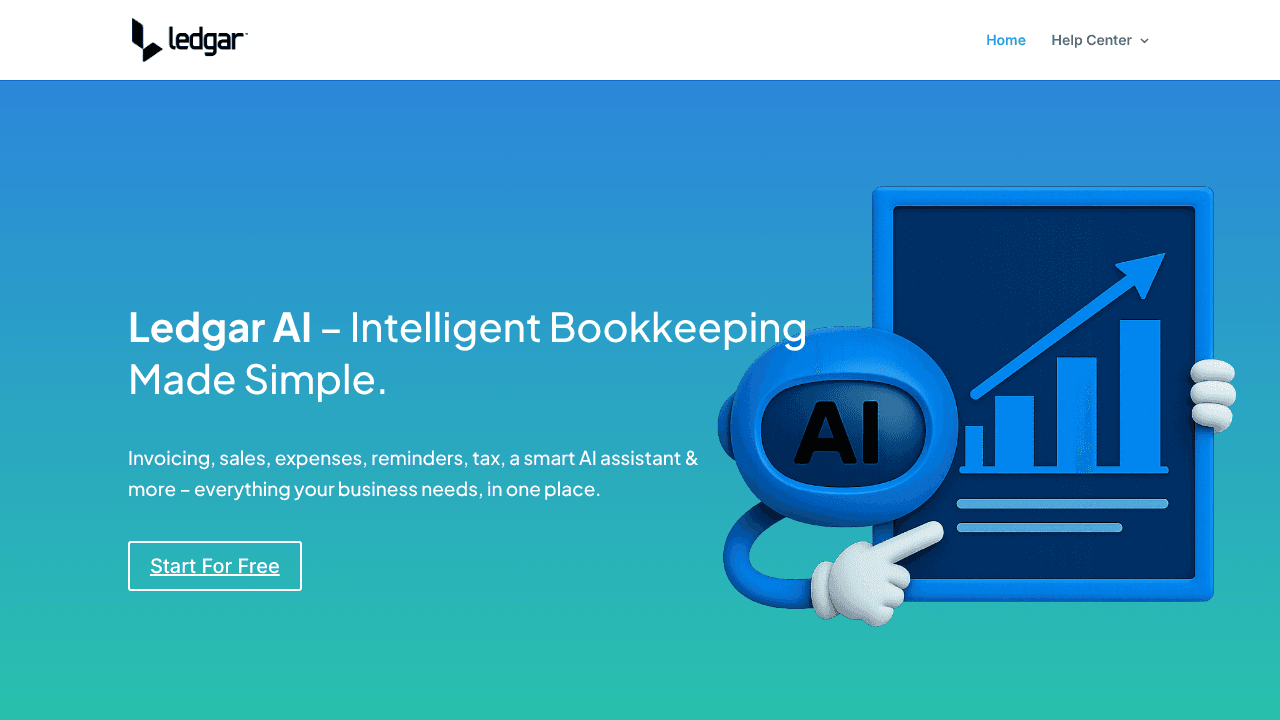 Ledgar AI - Smart Bookkeeping website screenshot