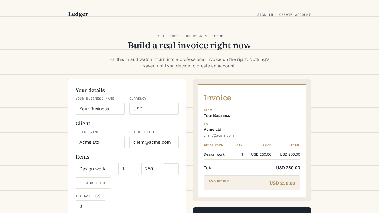 Ledger website screenshot