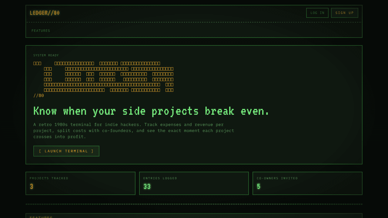 LEDGER//80 website screenshot