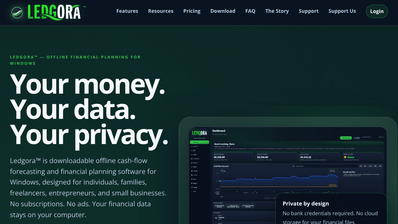 Ledgora website screenshot