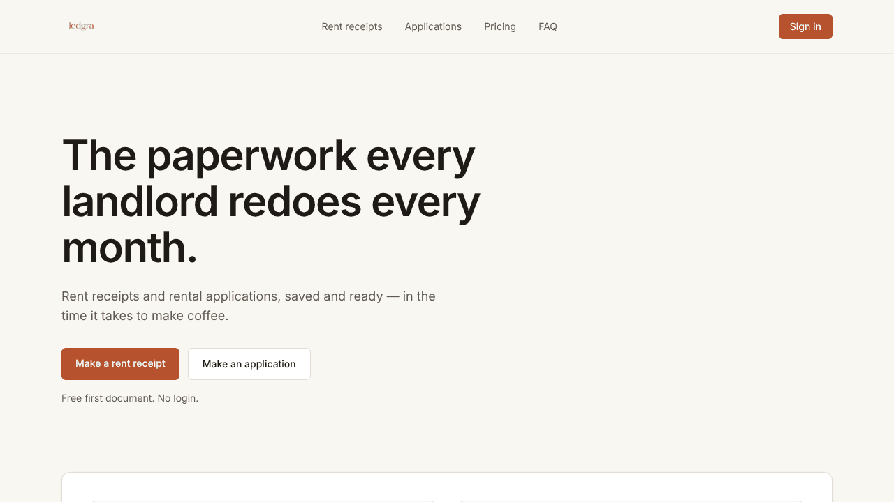 Ledgra website screenshot