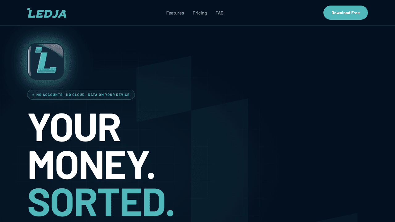 LEDJA — Job & Payment Tracker website screenshot