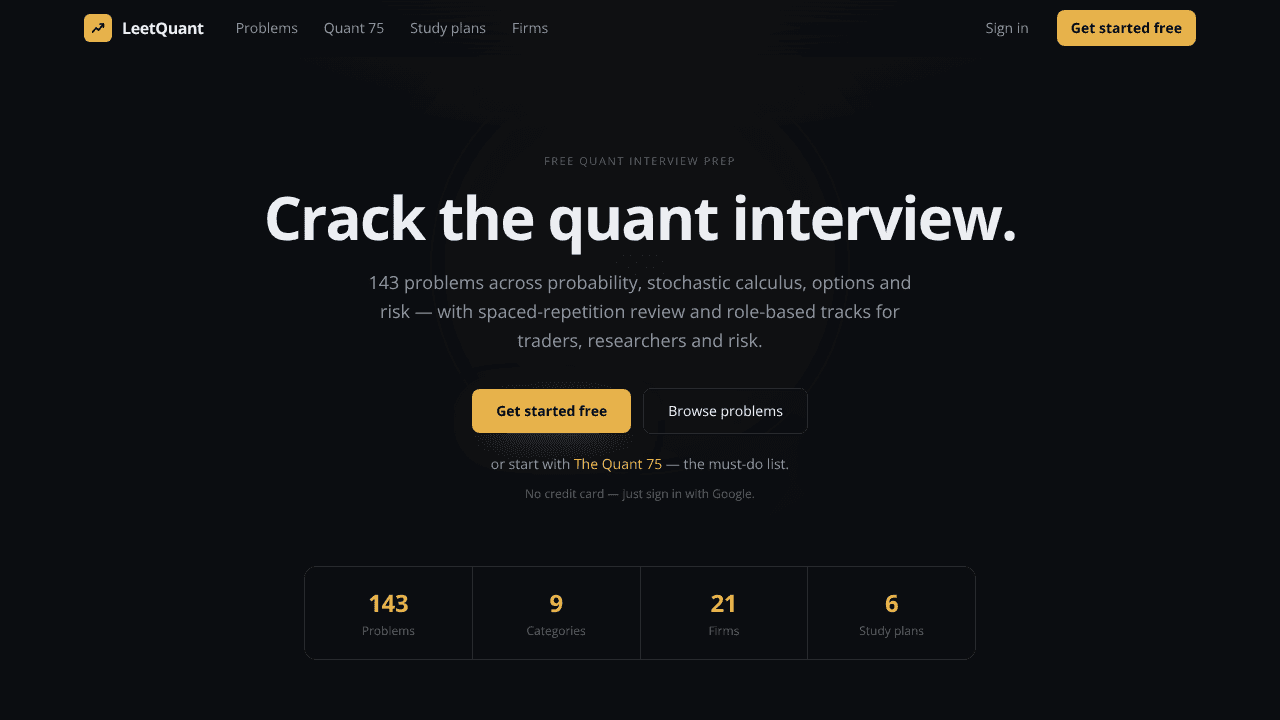 LeetQuant website screenshot