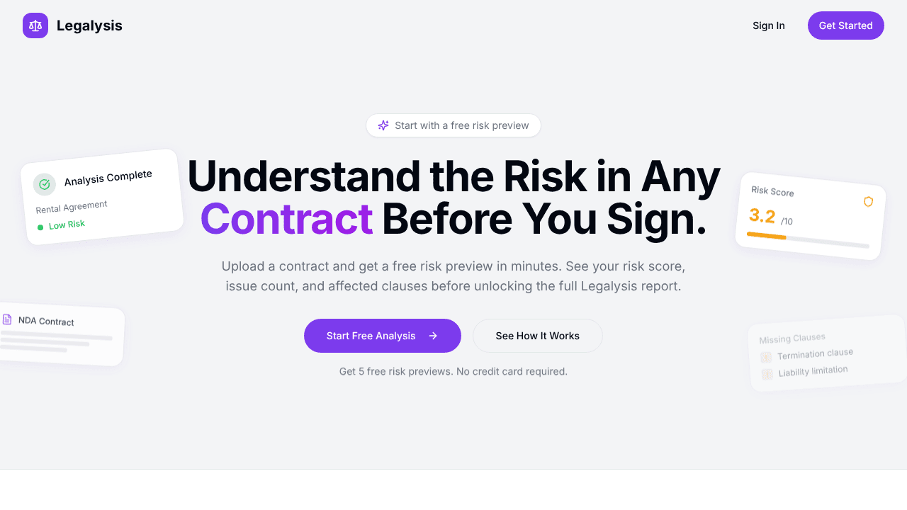 Legalysis website screenshot