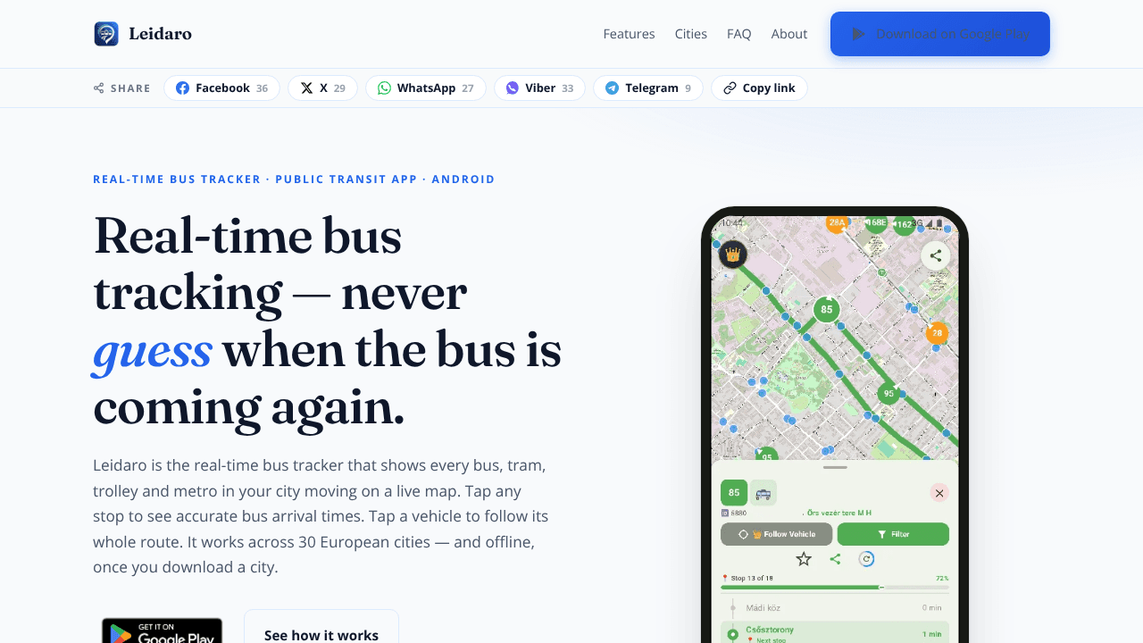 Leidaro website screenshot