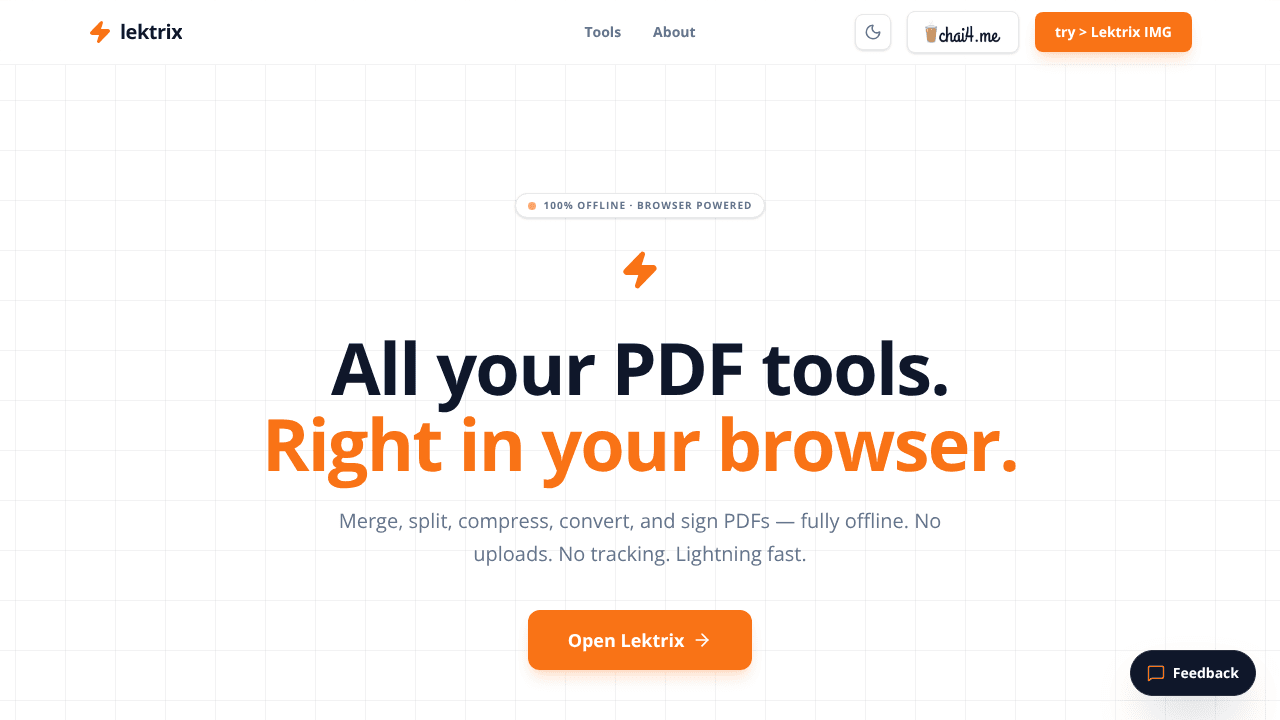 lektrix PDF website screenshot