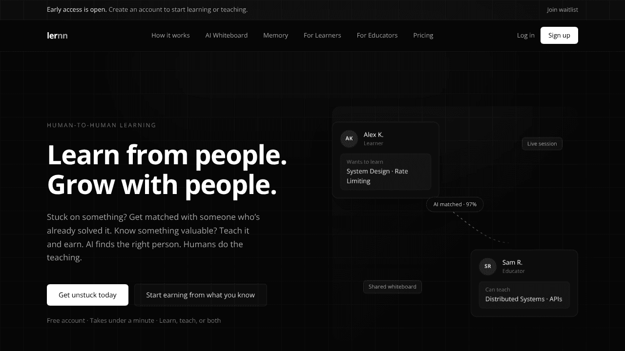 Lernn website screenshot