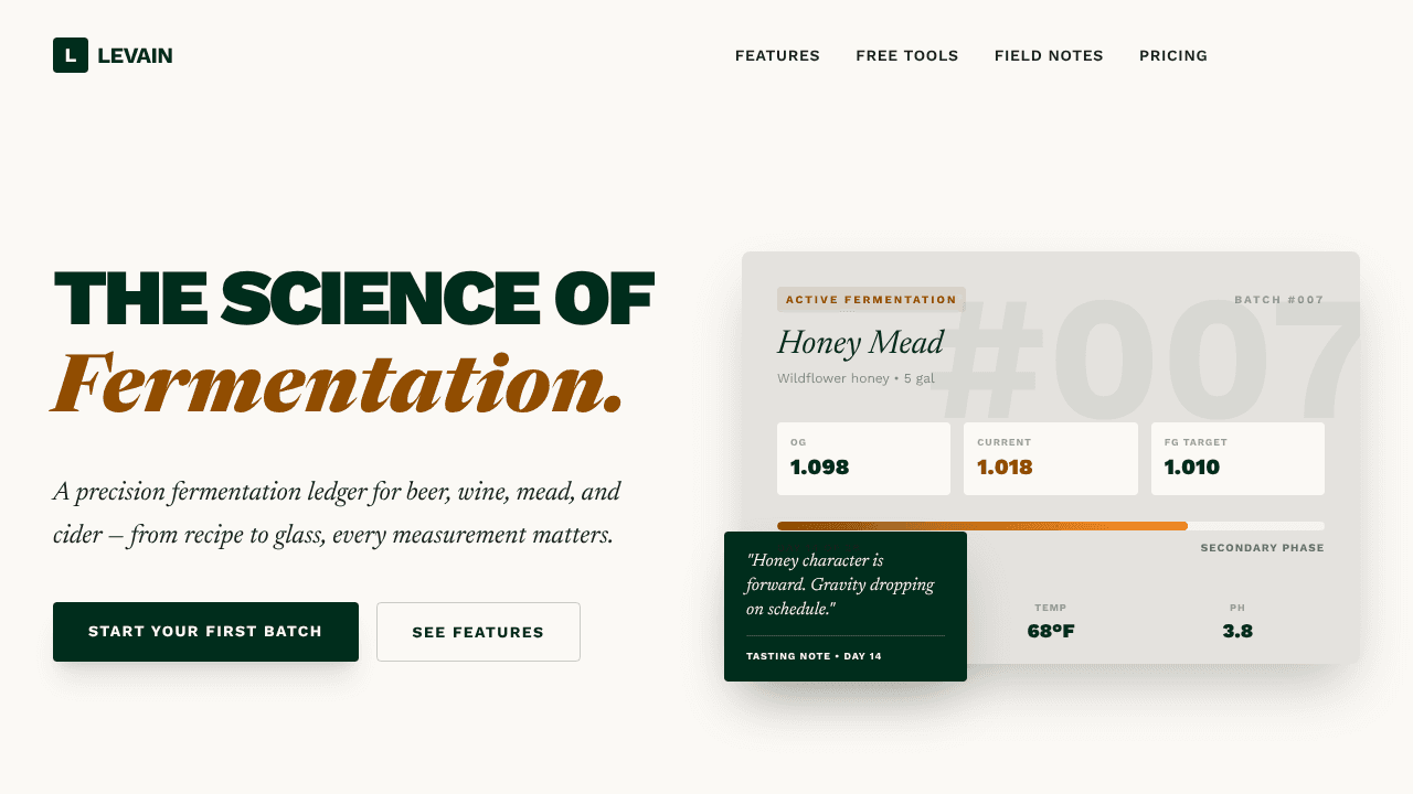 Levain website screenshot