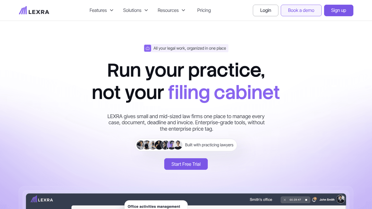 LEXRA website screenshot