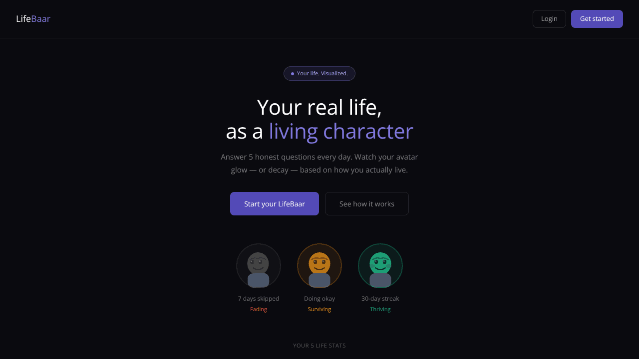 LifeBaar website screenshot