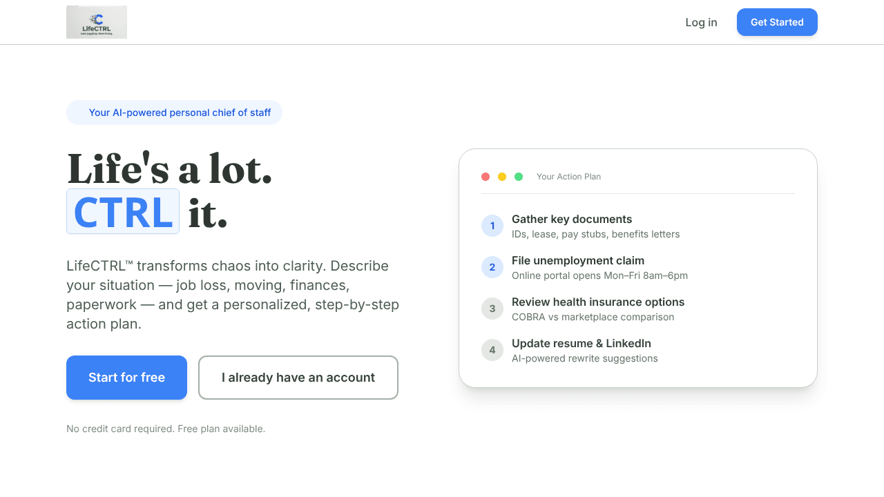 LIFECTRL™  website screenshot