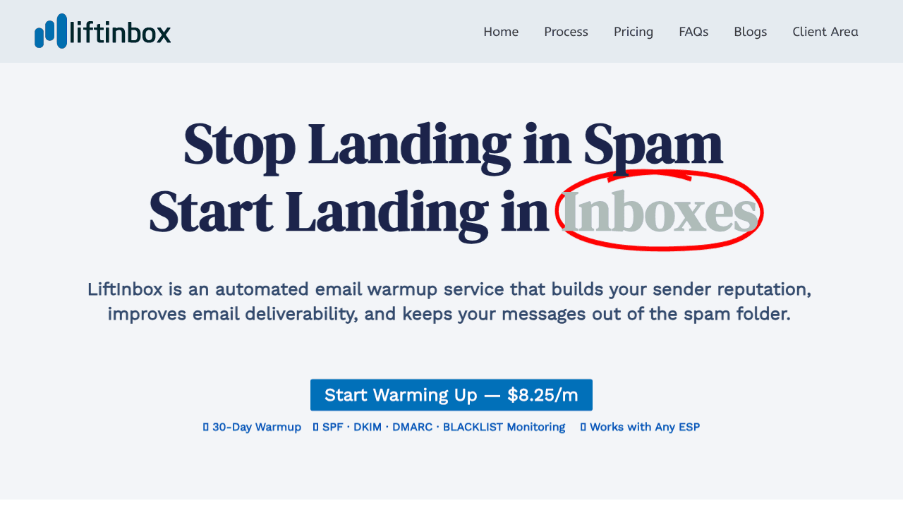 Lift Inbox website screenshot