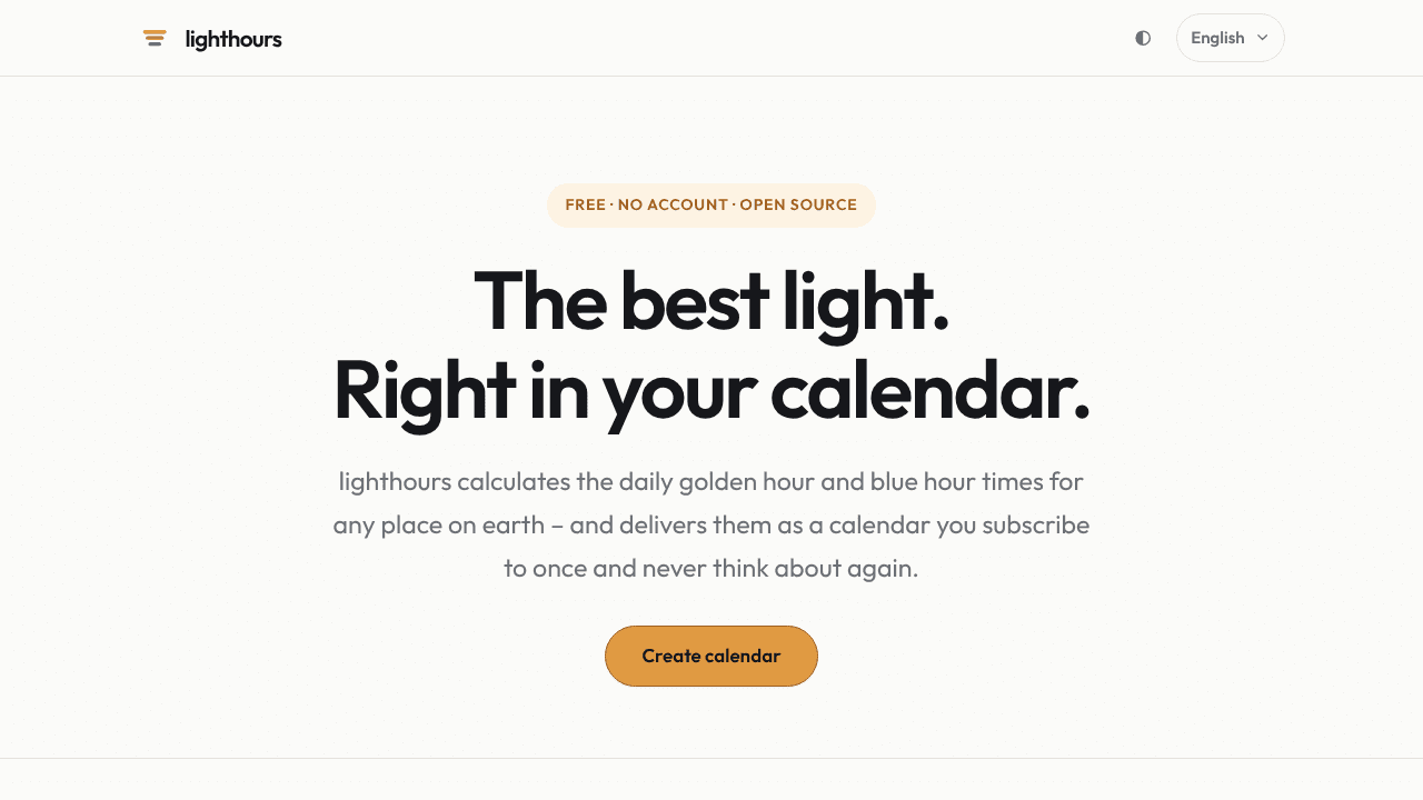 lighthours website screenshot