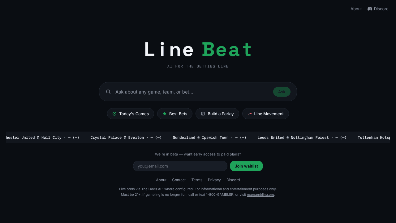 LineBeater website screenshot