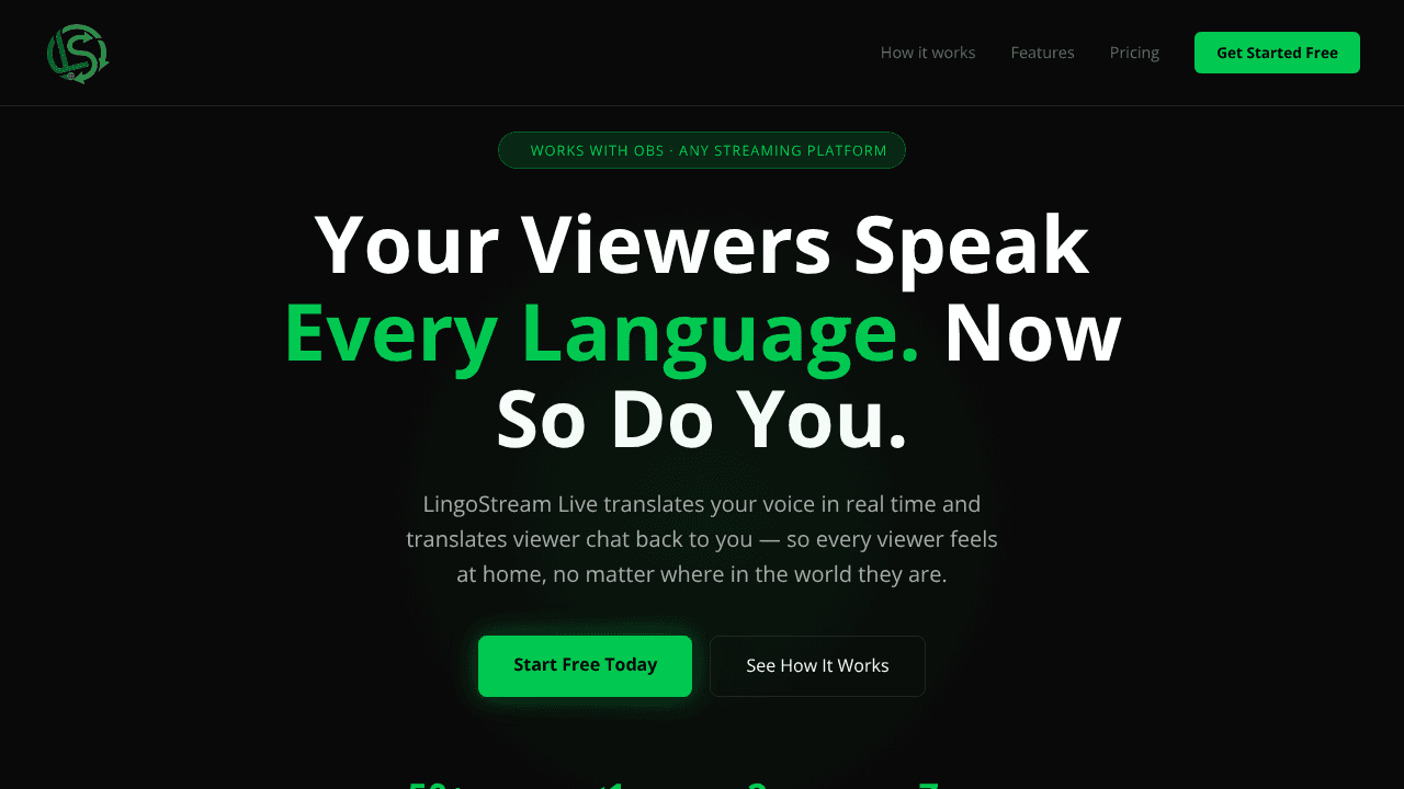 LingoStream Live website screenshot