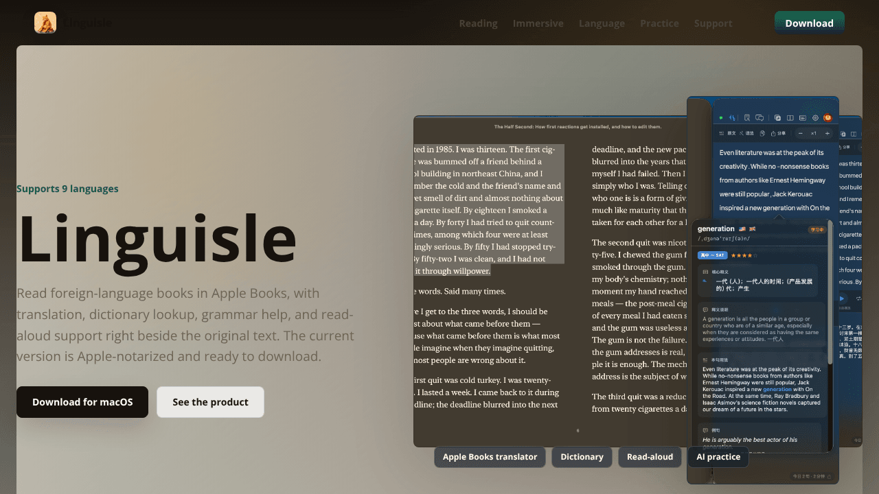 Linguisle website screenshot