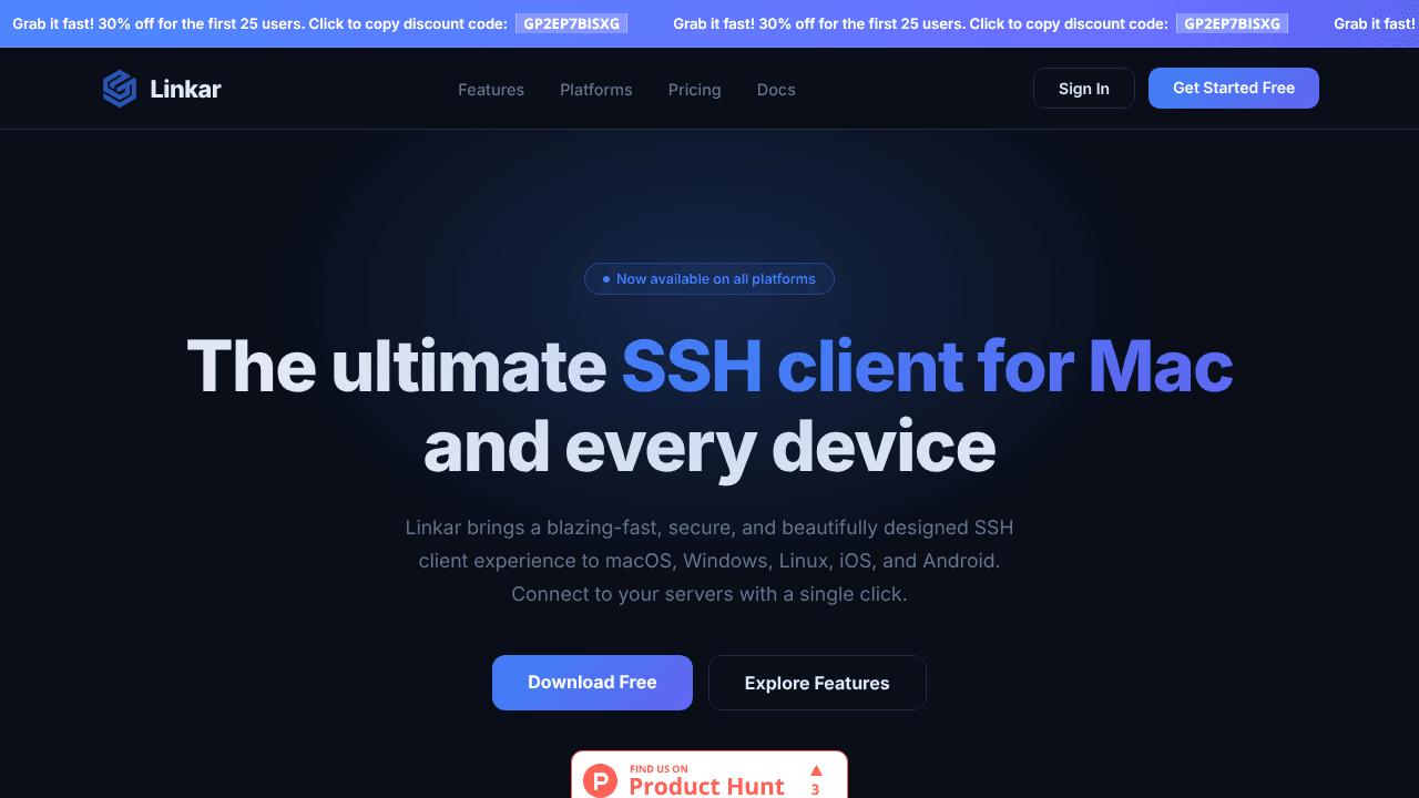 Linkar website screenshot