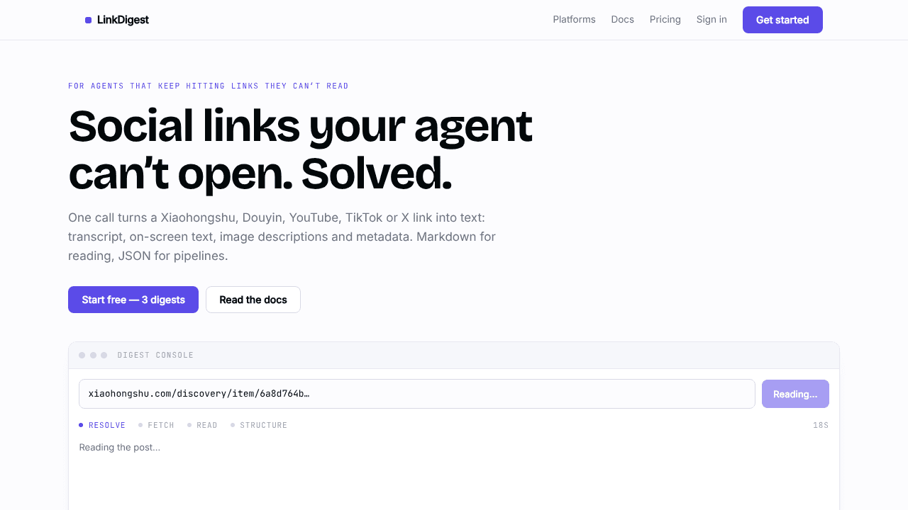 LinkDigest website screenshot