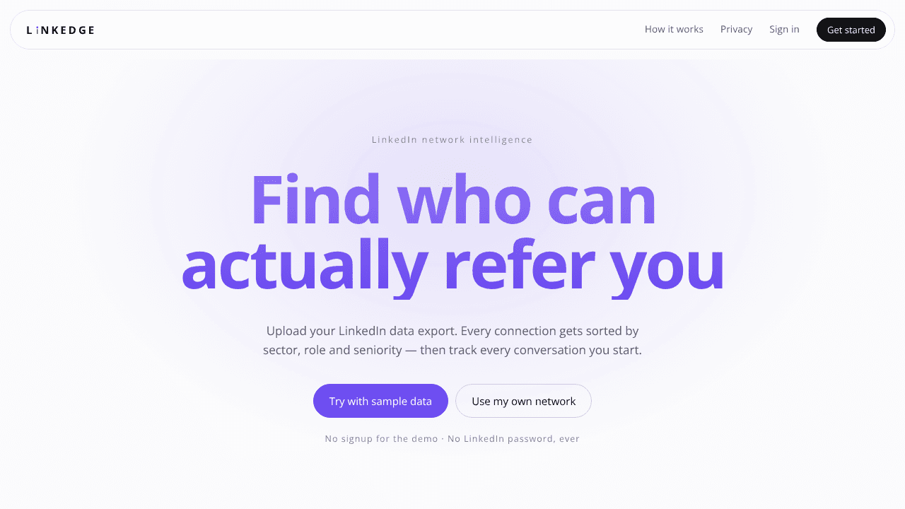 LinkEdge website screenshot