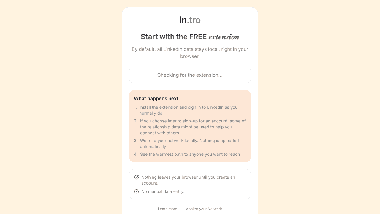 LinkedIn and X.com DMs powered by In.tro website screenshot