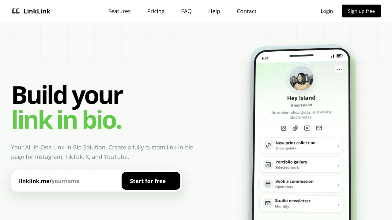 LinkLink website screenshot