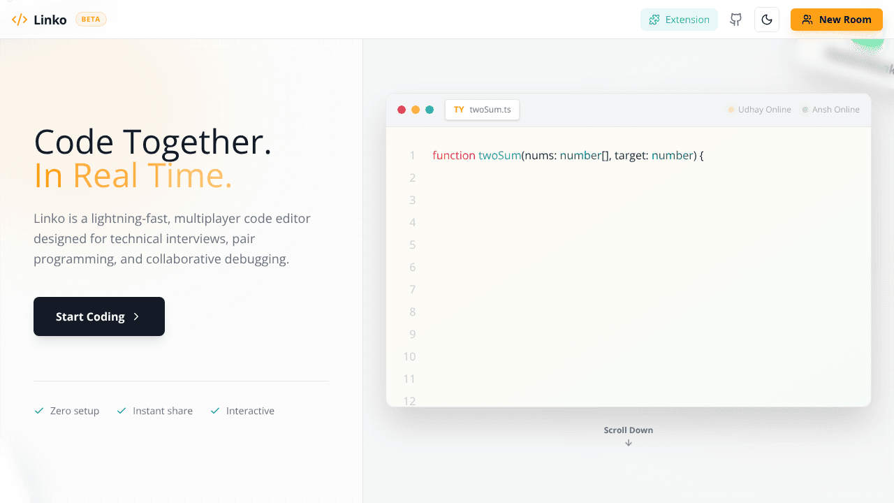 Linko website screenshot