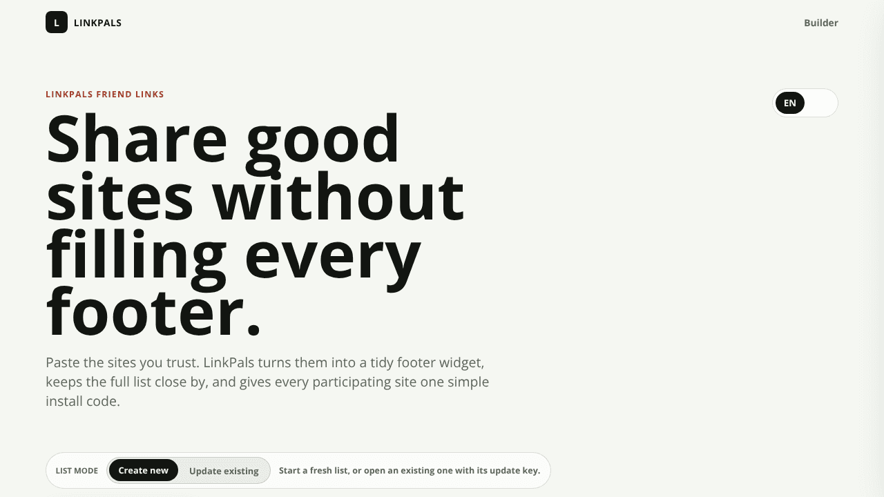 LinkPals website screenshot