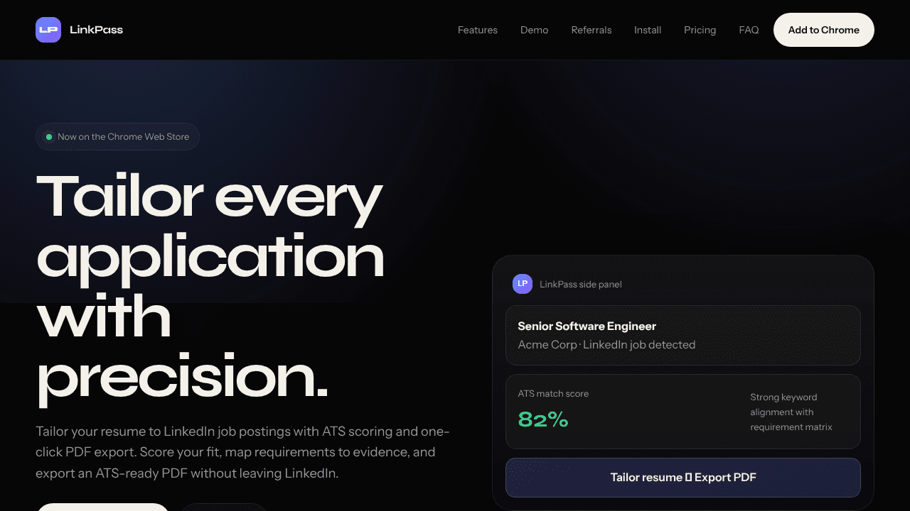 LinkPass website screenshot