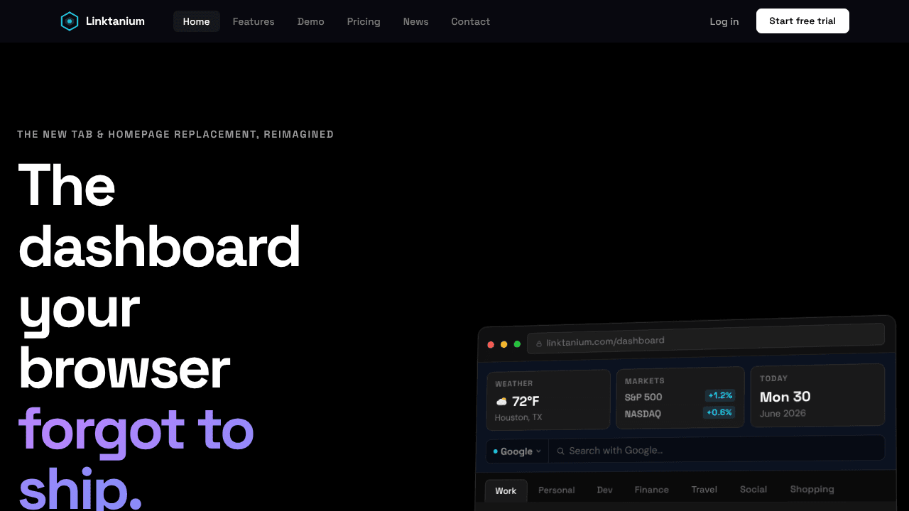 Linktanium website screenshot