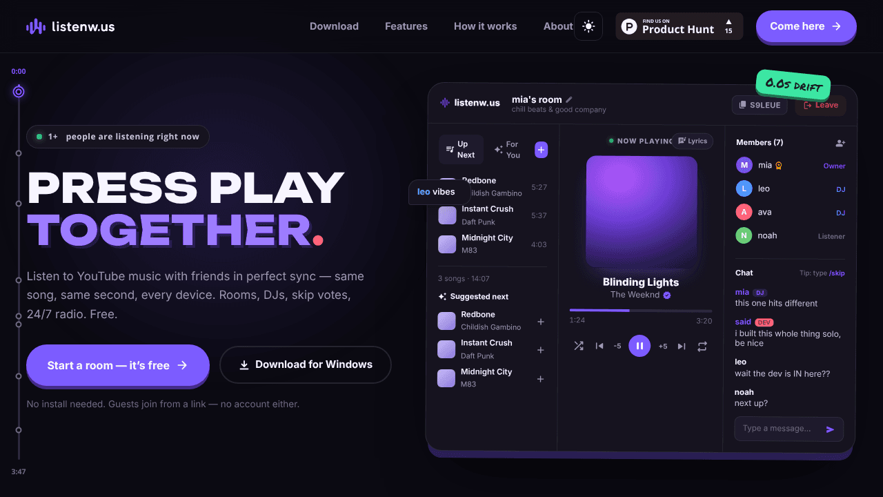 Listen with us website screenshot