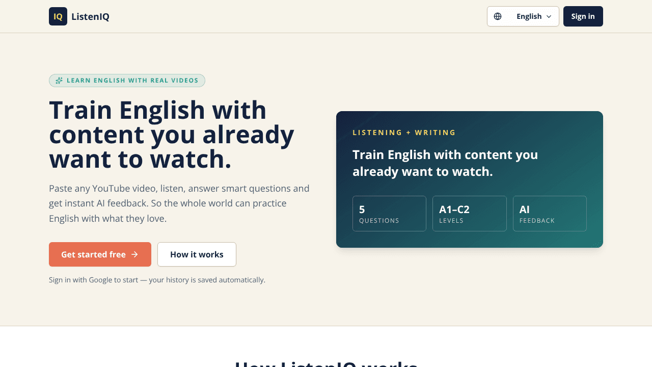 ListenIQ website screenshot