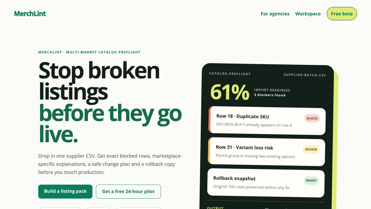 ListingPilot website screenshot