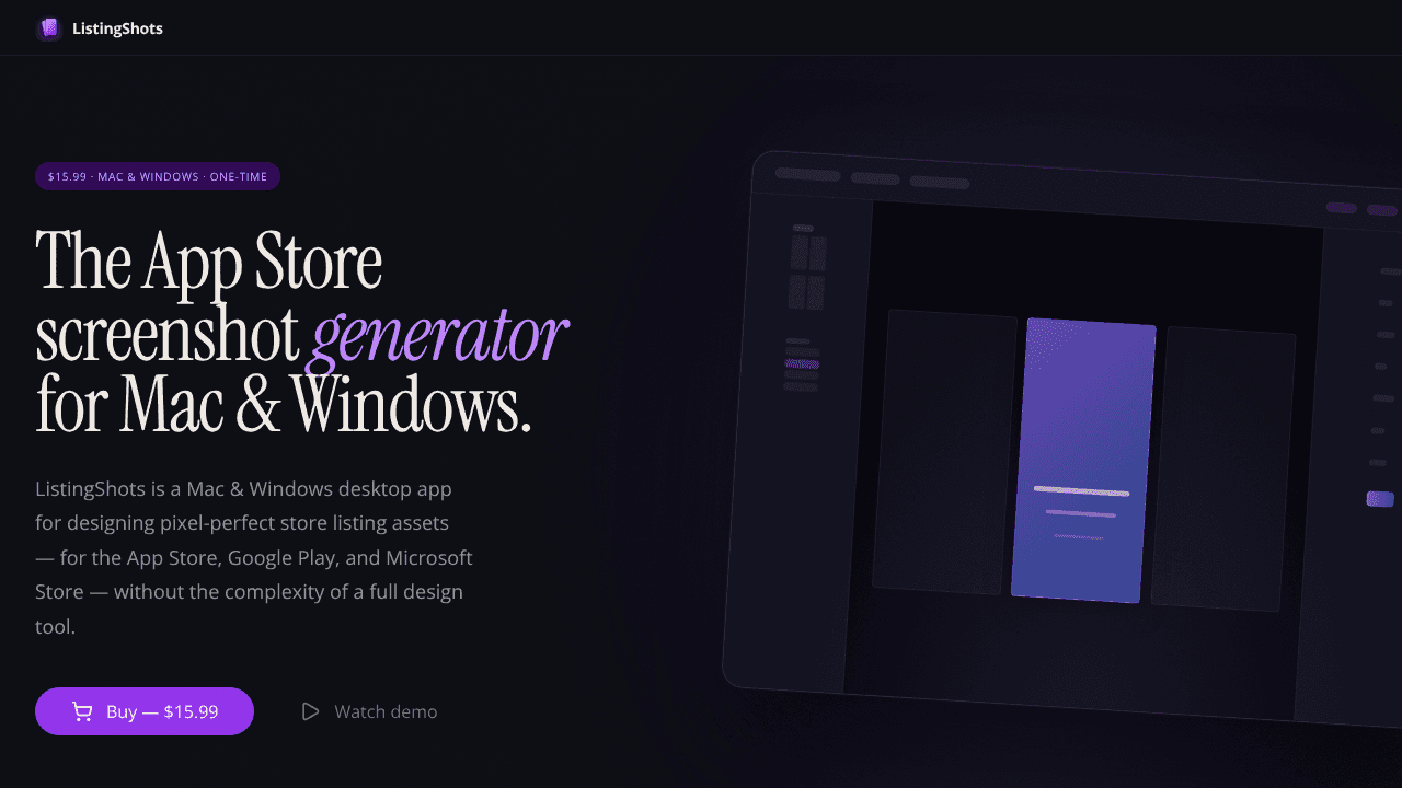 ListingShots website screenshot