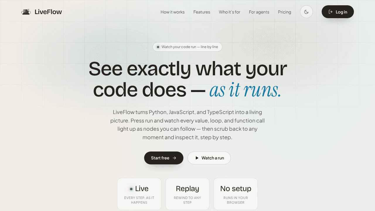LiveFlow website screenshot