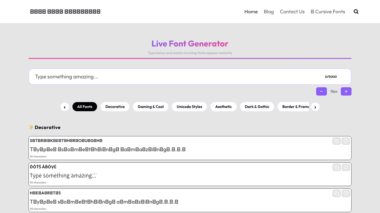 livefontgenerator.com website screenshot
