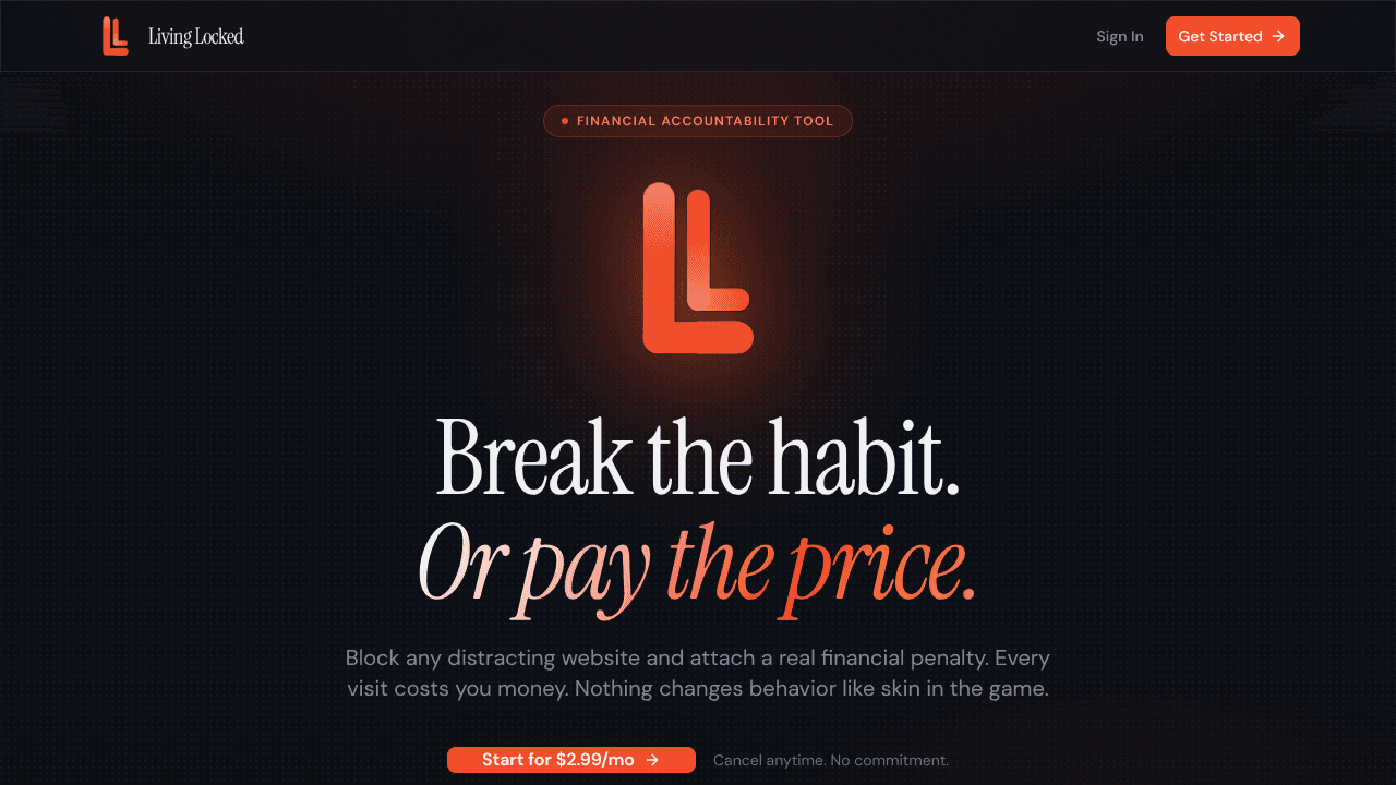 Living Locked website screenshot