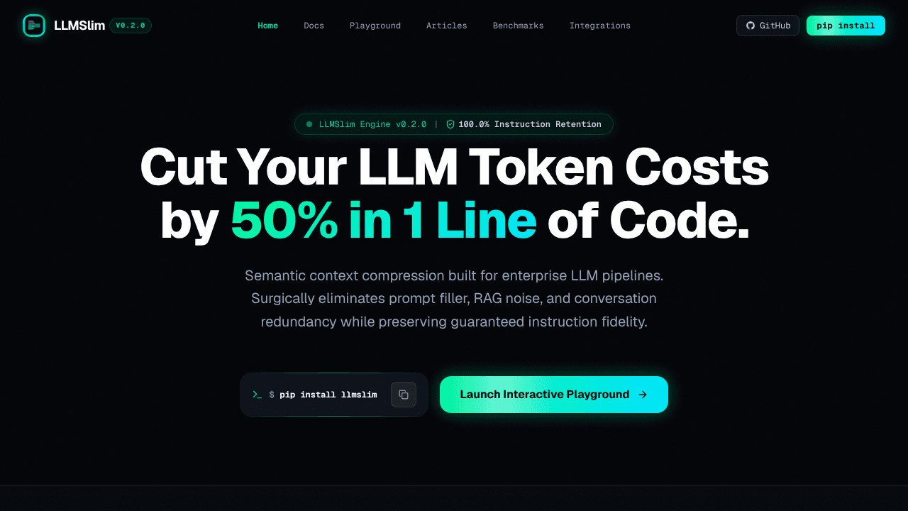 LLMSlim website screenshot