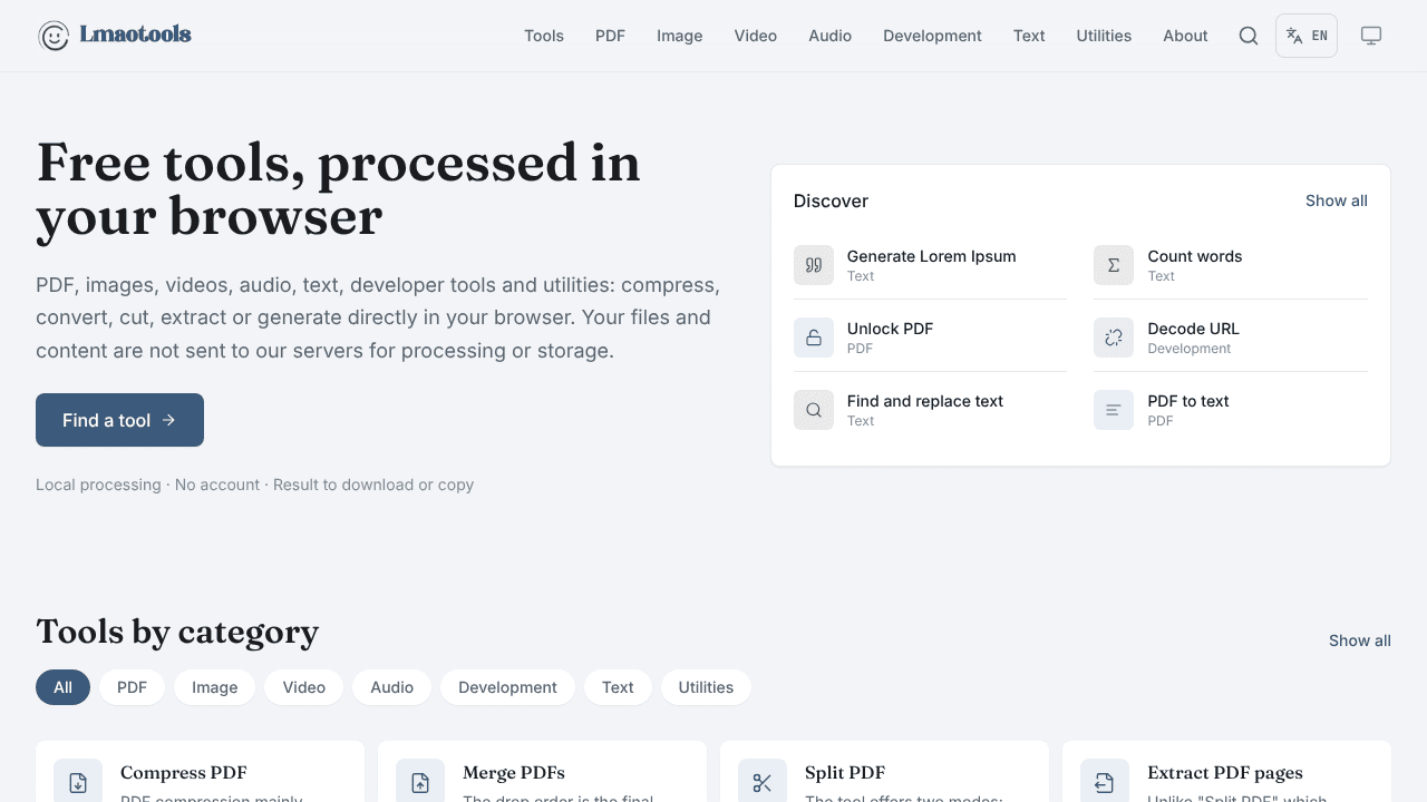 Lmaotools website screenshot