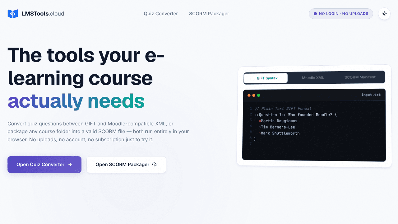 LMSTools website screenshot