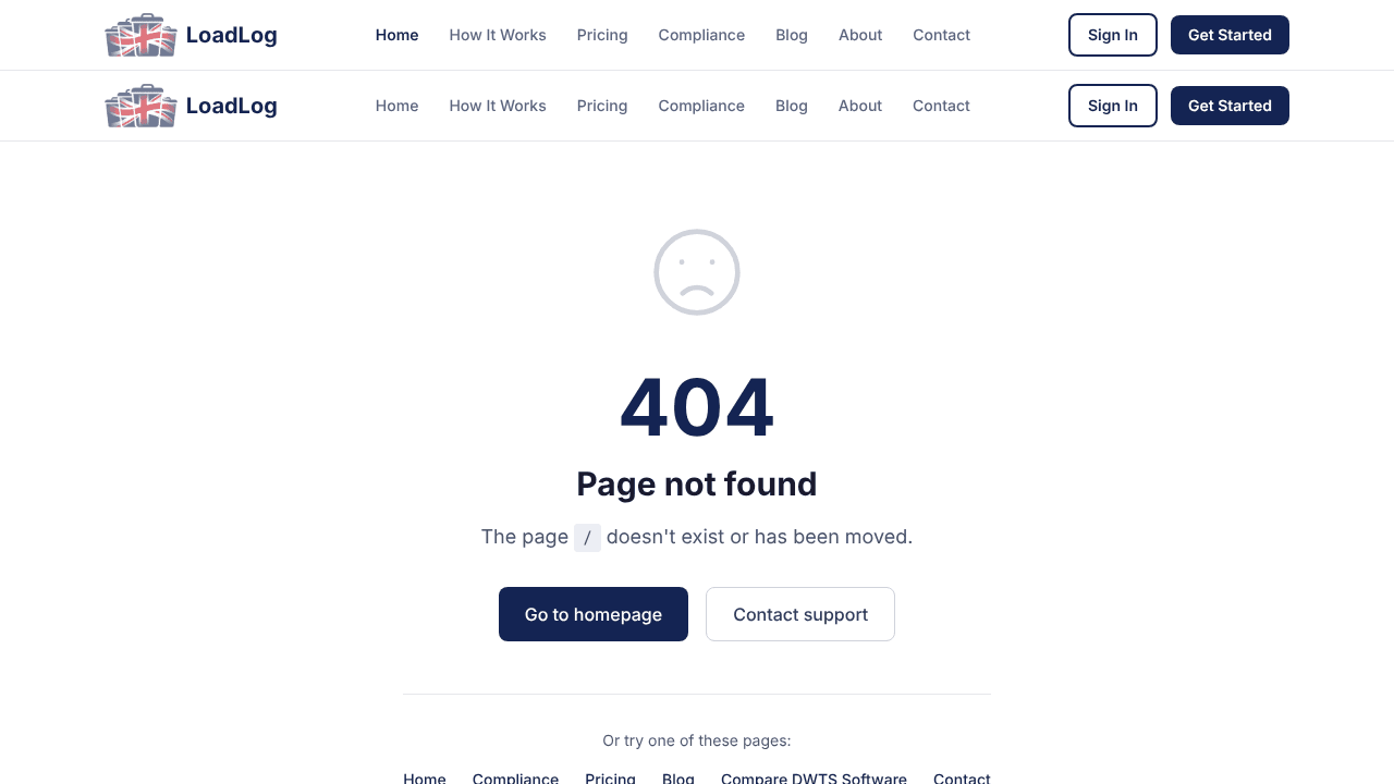 LoadLog website screenshot
