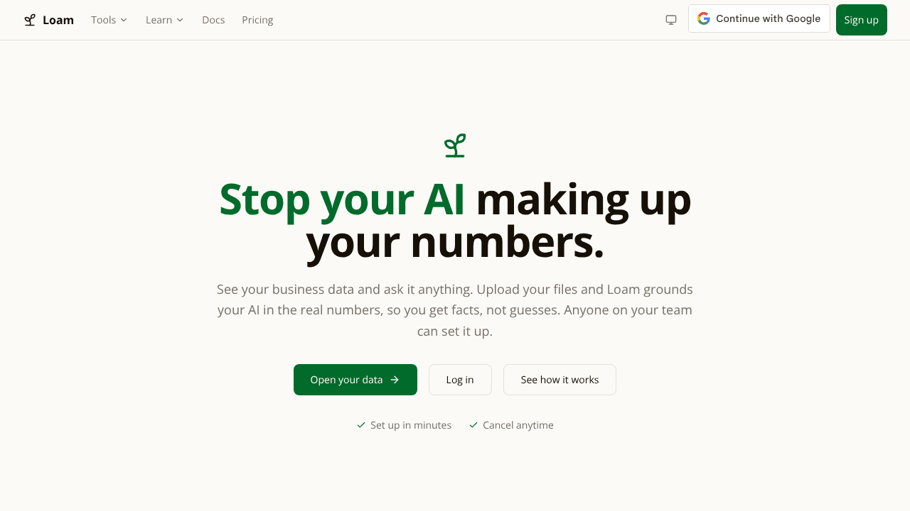 Loam website screenshot