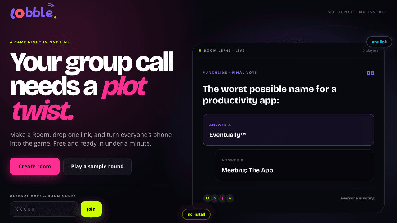 Lobble website screenshot
