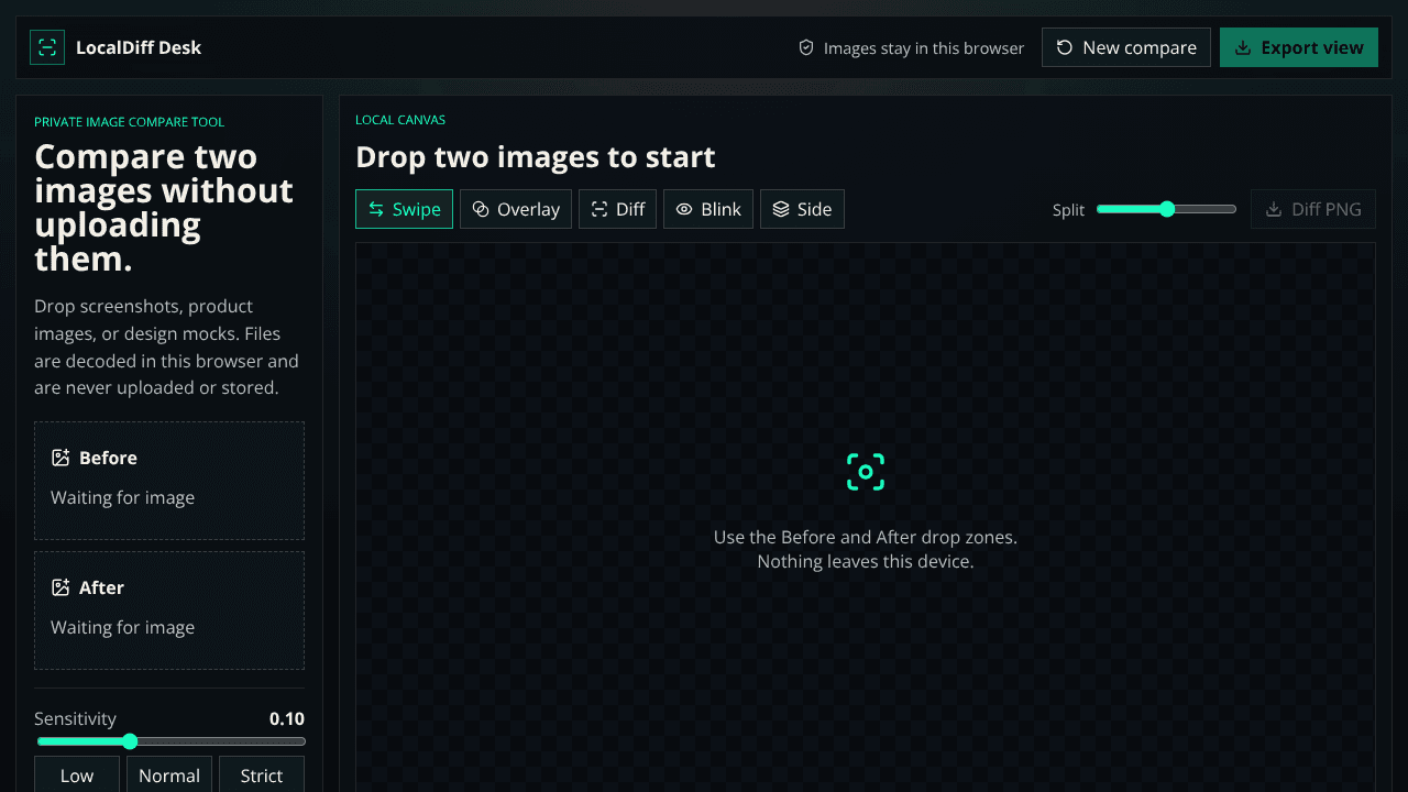 LocalDiff Desk website screenshot