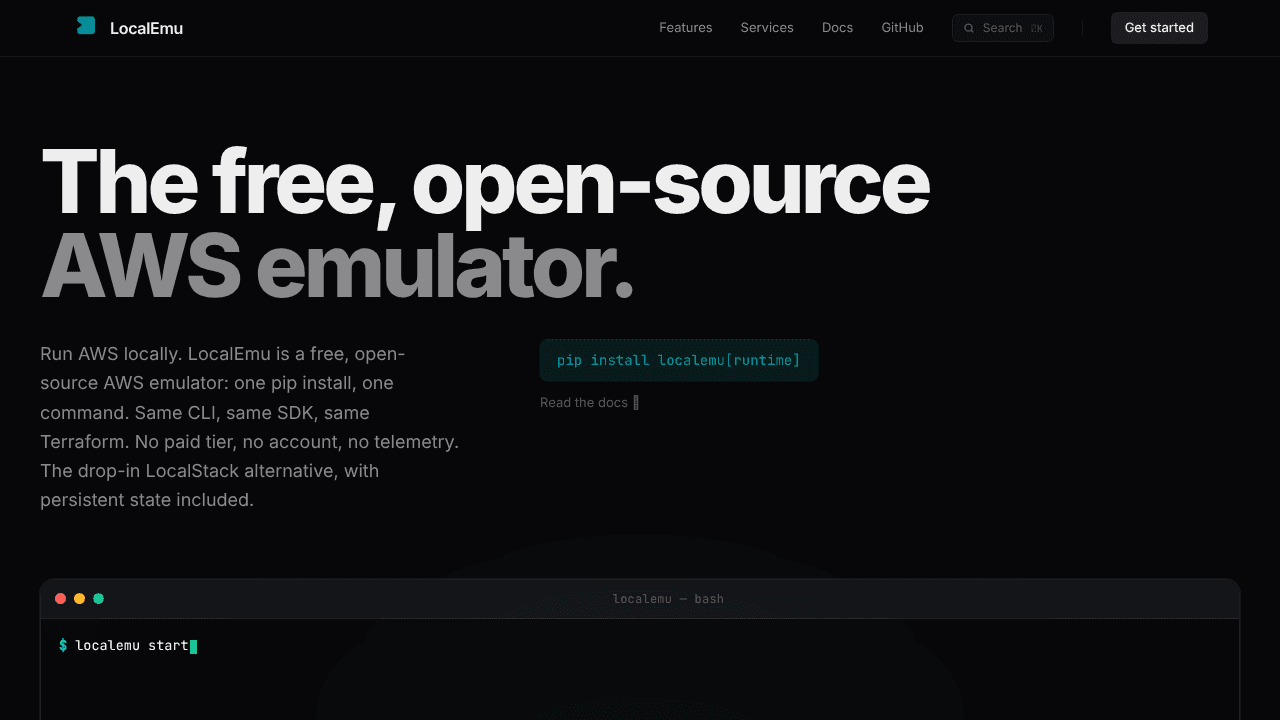 LocalEmu website screenshot