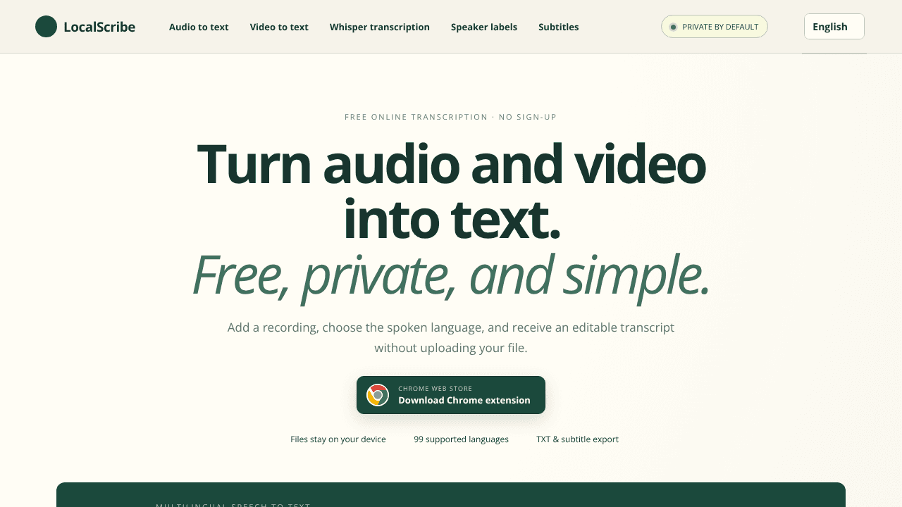 LocalScribe website screenshot