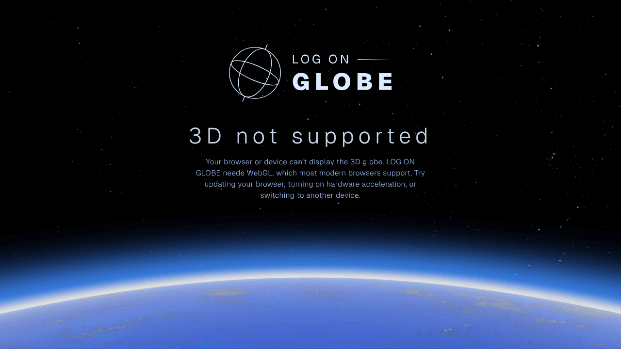 LOG ON GLOBE website screenshot