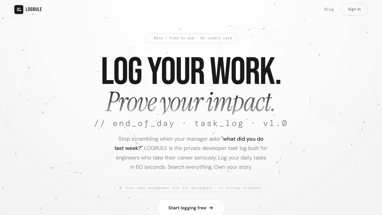LOGRULE website screenshot