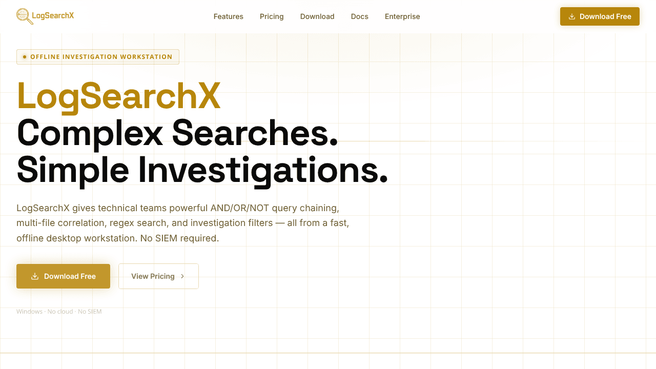LogSearchX  website screenshot