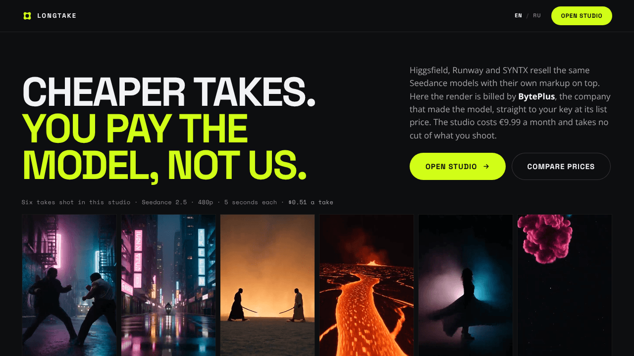 Longtake website screenshot